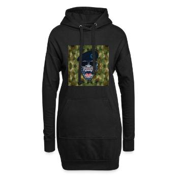 Lustiger Affe als Offizier im Militär Bundeswehr - Hoodie-Kleid - Schwarz - Vorne