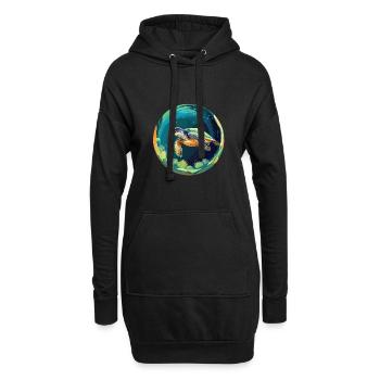 Tortue - Sweat-shirt à capuche long Femme - noir - Devant