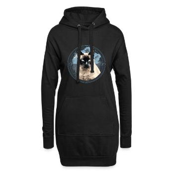 Balinais - Sweat-shirt à capuche long Femme - noir - Devant