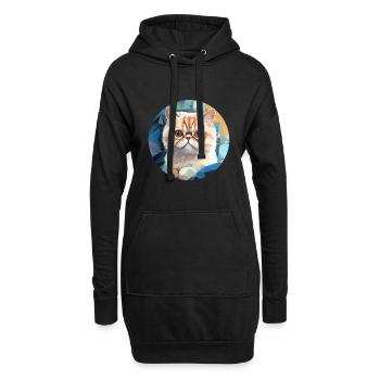 Exotische Kurzhaarkatze - Hoodie-Kleid - Schwarz - Vorne