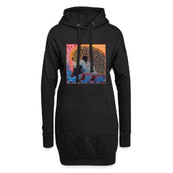 igel, bunt, tier, geschenk, geschenkidee - Hoodie-Kleid - Schwarz - Vorne