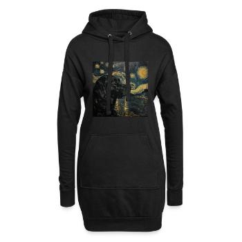 Labrador retriever, Labrador, chien, van gogh - Sweat-shirt à capuche long Femme - noir - Devant
