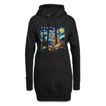easter bunny, easter, bunny, happy easter, easter eggs - Hoodie Dress - black - Front