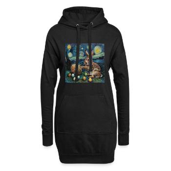 easter bunny, easter, bunny, happy easter, easter eggs, - Hoodie Dress - black - Front