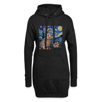 lapin de Pâques, Pâques, lapin, joyeuses Pâques, oeufs de Pâques - Sweat-shirt à capuche long Femme - noir - Devant