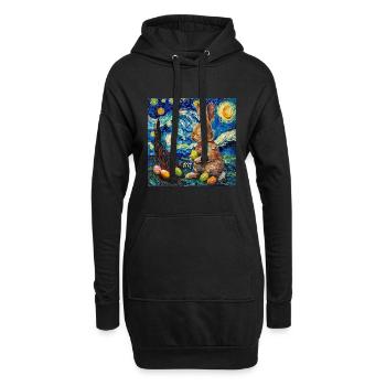 easter bunny, easter, bunny, happy easter, easter eggs - Hoodie Dress - black - Front