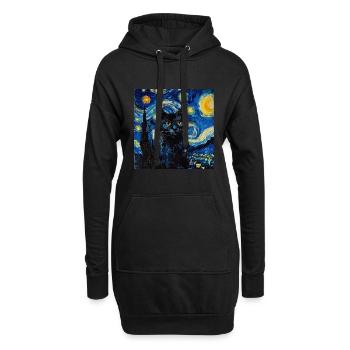 Cat, cat motif, gift - Hoodie Dress - black - Front