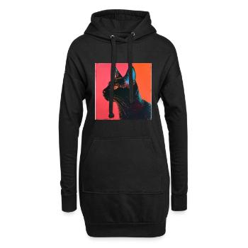 Katze, katzenmotiv, popart, geschenk, geschenkidee - Hoodie-Kleid - Schwarz - Vorne