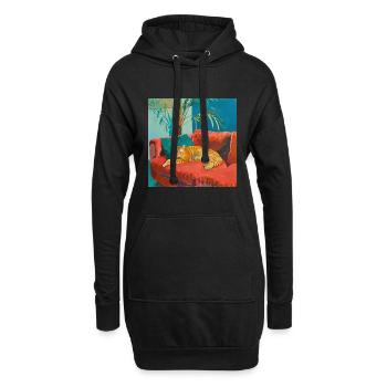 Katze, katzenmotiv, popart, geschenk, geschenkidee - Hoodie-Kleid - Schwarz - Vorne