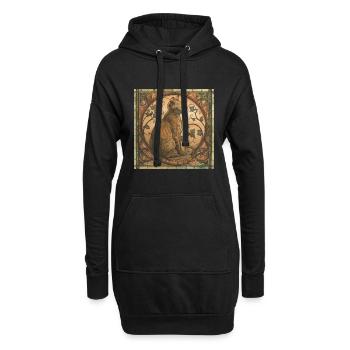 Katze, katzenmotiv, vintage, geschenk - Hoodie-Kleid - Schwarz - Vorne