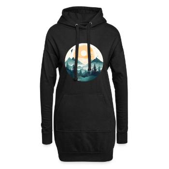 Wildtierbäume im Freien Natur Retro Wald - Hoodie-Kleid - Schwarz - Vorne