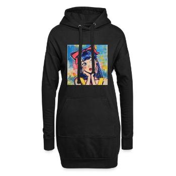 Anime, Waifu, Japon - Sweat-shirt à capuche long Femme - noir - Devant