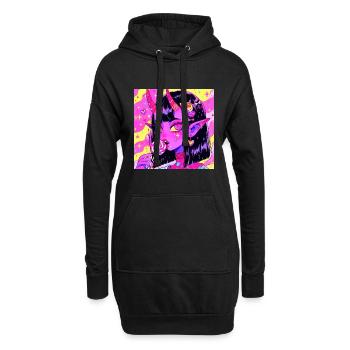 Anime, Fille Démon, Waifu, Japon - Sweat-shirt à capuche long Femme - noir - Devant