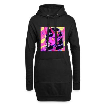 anime, demon girl, waifu, japan - Hoodie-Kleid - Schwarz - Vorne