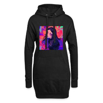 anime, gothic girl, waifu, japan - Hoodie-Kleid - Schwarz - Vorne