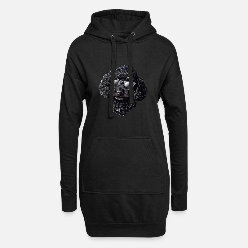 Pudel Sonnenbrille Sommer - Hoodie-Kleid - Schwarz