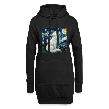 Samojede, Samoyed, Hund, geschenk, hundeliebhaber - Hoodie-Kleid - Schwarz - Vorne