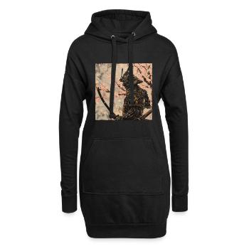 Japanisch, Samurai, Kirschblüte, Kunst, Ukiyo-E - Hoodie-Kleid - Schwarz - Vorne