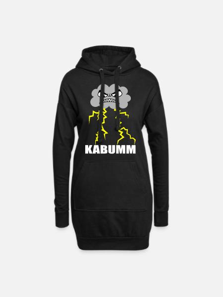 Blitz, Donner, Wetter, Gewitter, Zorn, Wut, Krach - Hoodie-Kleid - Schwarz