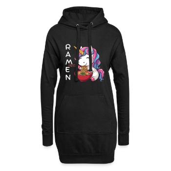 Ramen Einhorn - Hoodie-Kleid - Schwarz - Vorne