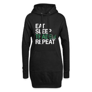 Manger Dormir Commerce Répéter - Sweat-shirt à capuche long Femme - noir - Devant