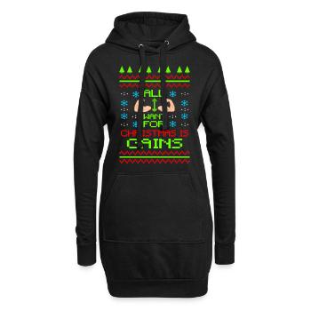 Fitness Ugly Christmas - Hoodie-Kleid - Schwarz - Vorne