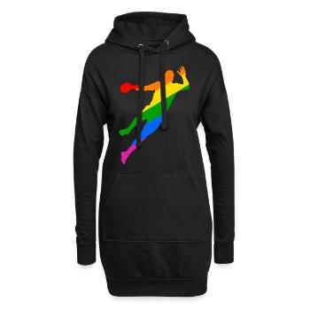 joueur de handball coloré - plus de tolérance dans le sport - Sweat-shirt à capuche long Femme - noir - Devant