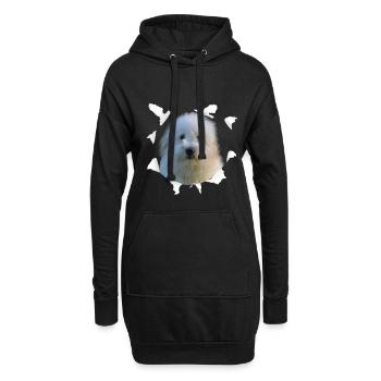Coton de Tulear - Chien Coton de Tulear - Sweat-shirt à capuche long Femme - noir - Devant