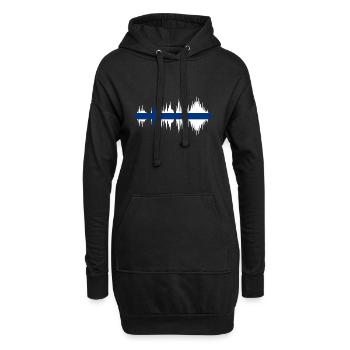 Finlande Drapeau Suomi Drapeau finlandais utilisé Look - Sweat-shirt à capuche long Femme - noir - Devant