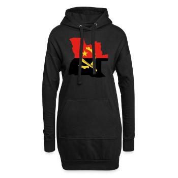 Drapeau angolais carte drapeau - Sweat-shirt à capuche long Femme - noir - Devant