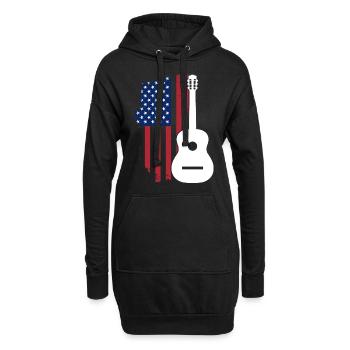 Gitarre USA Patriot - Hoodie-Kleid - Schwarz - Vorne