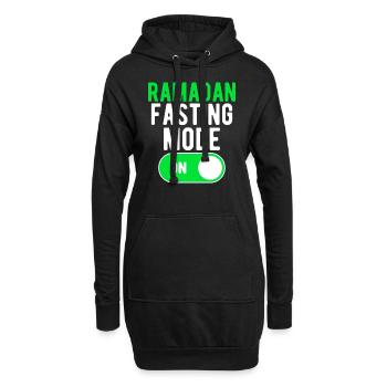 Mode de jeûne du Ramadan activé - Sweat-shirt à capuche long Femme - noir - Devant