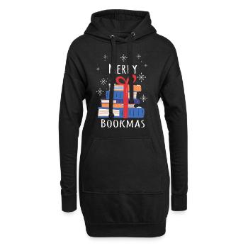 Frohe Bookmas - Festliche Freude für Buchliebhaber - Hoodie-Kleid - Schwarz - Vorne