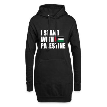 I stand with palestine - Sweat-shirt à capuche long Femme - noir - Devant