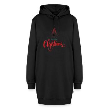 Weihnachtsdesign mit Sternen - Hoodie-Kleid - Schwarz - Vorne
