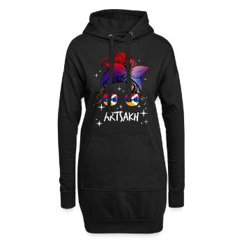 Artsakh - Sweat-shirt à capuche long Femme - noir - Devant