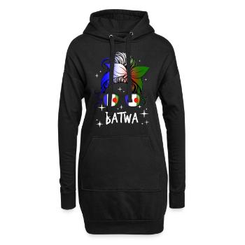 Batwa - Sweat-shirt à capuche long Femme - noir - Devant