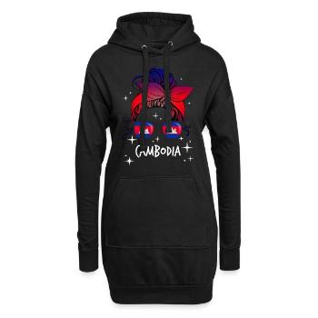 Cambodge - Sweat-shirt à capuche long Femme - noir - Devant