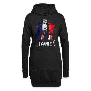 Frankreich - Hoodie-Kleid - Schwarz - Vorne