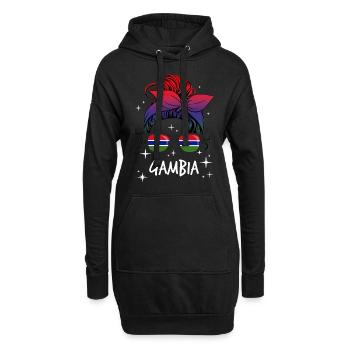 Gambie - Sweat-shirt à capuche long Femme - noir - Devant
