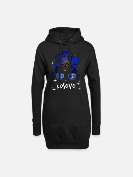 Kosovo - Hoodie-Kleid - Schwarz