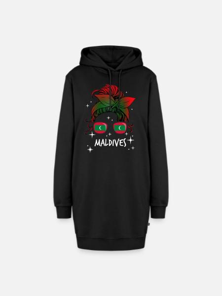 Malediven - Hoodie-Kleid - Schwarz