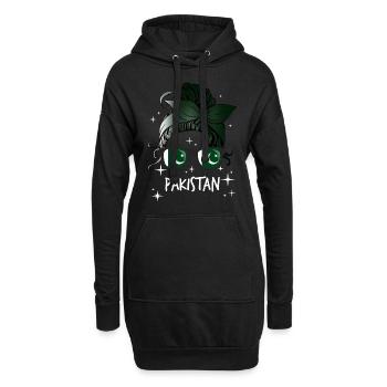 Pakistan - Sweat-shirt à capuche long Femme - noir - Devant