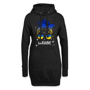 Ukraine - Hoodie-Kleid - Schwarz - Vorne