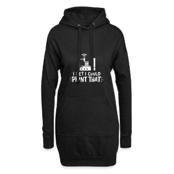 I Bet I Could Print That Für 3D Drucker - Hoodie-Kleid - Schwarz - Vorne