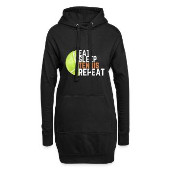 Eat Sleep Tennis Repeat - Hoodie-Kleid - Schwarz - Vorne