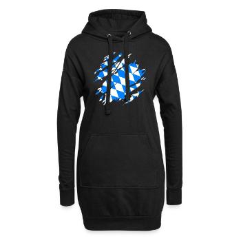 Le drapeau bavarois craque les rayures bavaroises BY - Sweat-shirt à capuche long Femme - noir - Devant