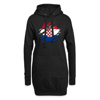Croatie Drapeau de l’Adriatique Zagreb Drapeau croate - Sweat-shirt à capuche long Femme - noir - Devant