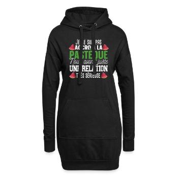 Pastèque Fruit Relation Cadeau Humour Rouge Vert - Sweat-shirt à capuche long Femme - noir - Devant