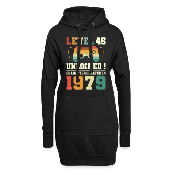 Level 45 Birthday Gamer 45 Years - Hoodie Dress - black - Front